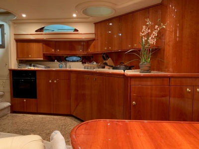 NY charter Yacht 59 galley